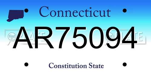 AR75094 Connecticut License Plate