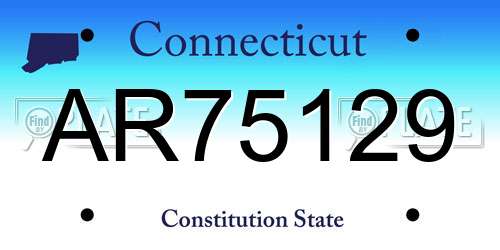 AR75129 Connecticut License Plate