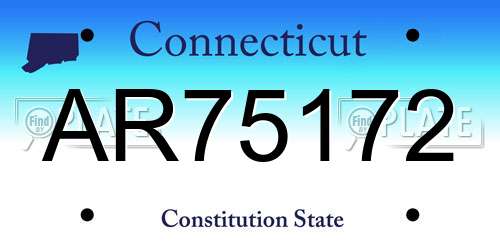 AR75172 Connecticut License Plate
