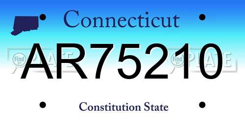 AR75210 Connecticut License Plate