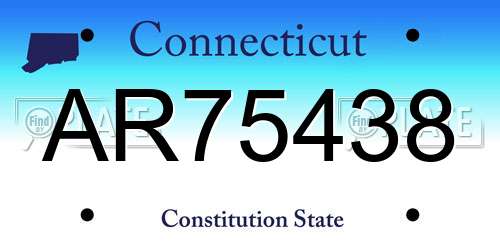 AR75438 Connecticut License Plate