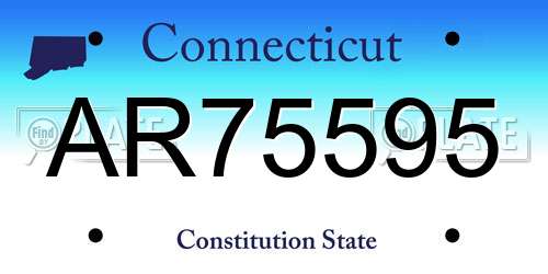 AR75595 Connecticut License Plate