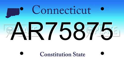 AR75875 Connecticut License Plate
