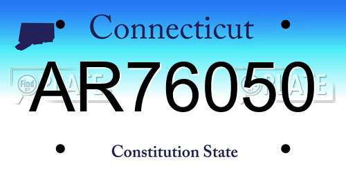 AR76050 Connecticut License Plate