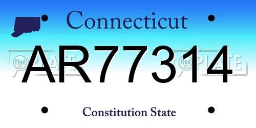 AR77314 Connecticut License Plate