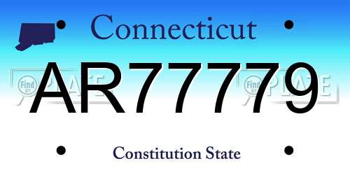 AR77779 Connecticut License Plate