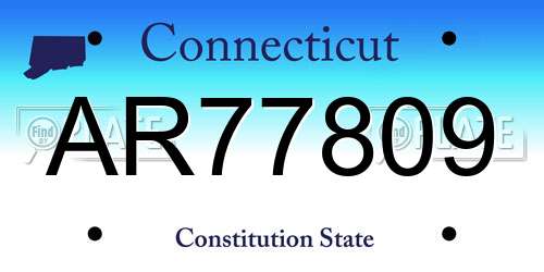 AR77809 Connecticut License Plate
