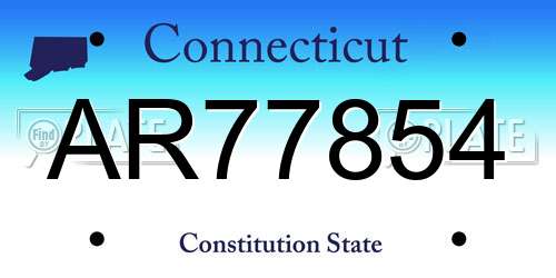 AR77854 Connecticut License Plate
