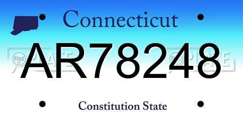 AR78248 Connecticut License Plate