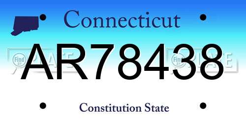 AR78438 Connecticut License Plate