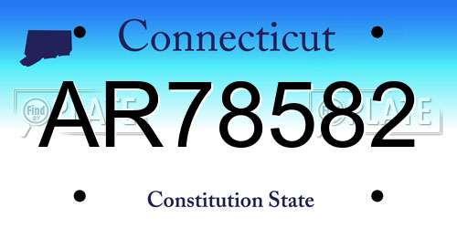 AR78582 Connecticut License Plate