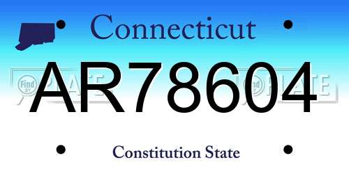 AR78604 Connecticut License Plate