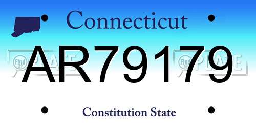 AR79179 Connecticut License Plate