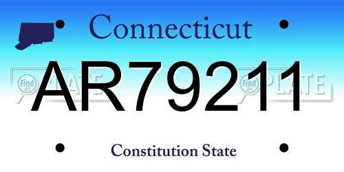 AR79211 Connecticut License Plate