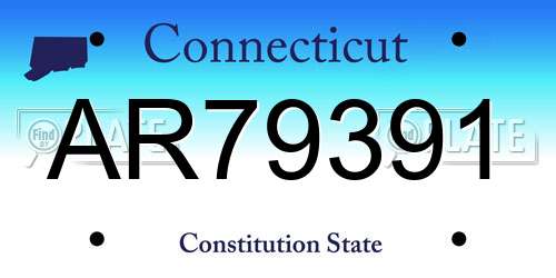 AR79391 Connecticut License Plate