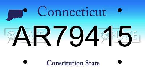 AR79415 Connecticut License Plate
