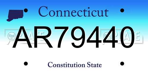 AR79440 Connecticut License Plate