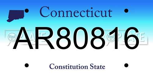 AR80816 Connecticut License Plate