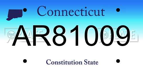 AR81009 Connecticut License Plate
