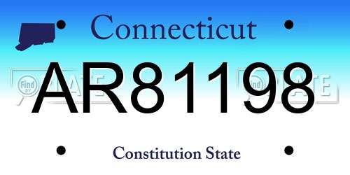 AR81198 Connecticut License Plate