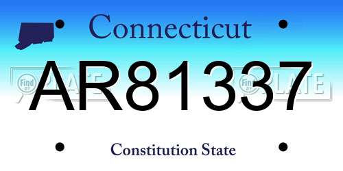 AR81337 Connecticut License Plate