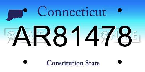 AR81478 Connecticut License Plate