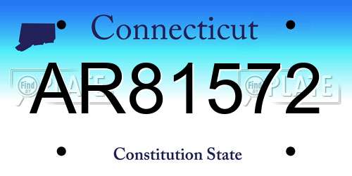 AR81572 Connecticut License Plate