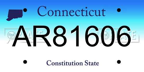 AR81606 Connecticut License Plate