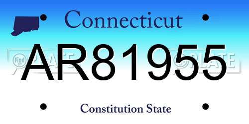 AR81955 Connecticut License Plate