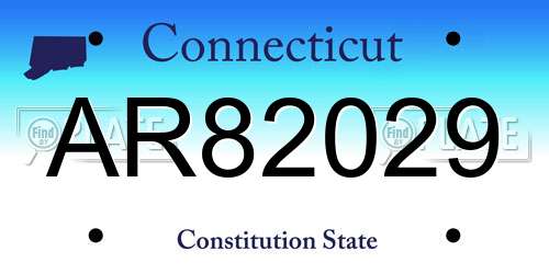 AR82029 Connecticut License Plate