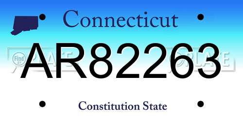AR82263 Connecticut License Plate