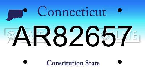 AR82657 Connecticut License Plate