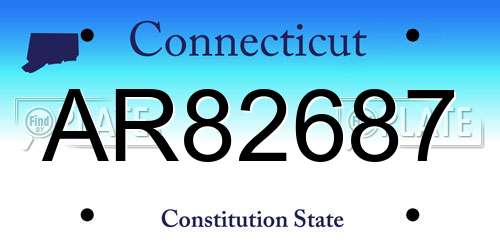 AR82687 Connecticut License Plate