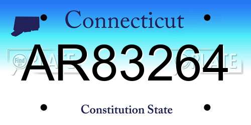 AR83264 Connecticut License Plate