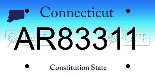 AR83311 Connecticut License Plate