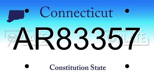 AR83357 Connecticut License Plate