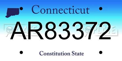 AR83372 Connecticut License Plate