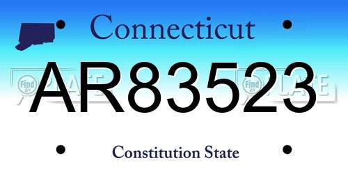 AR83523 Connecticut License Plate