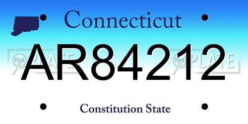 AR84212 Connecticut License Plate