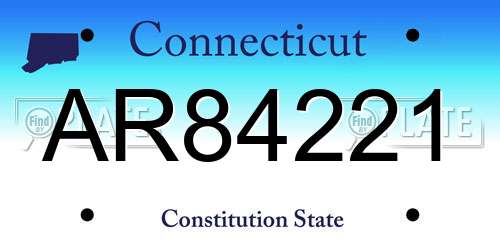 AR84221 Connecticut License Plate