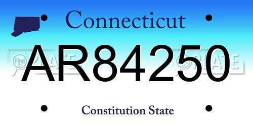 AR84250 Connecticut License Plate