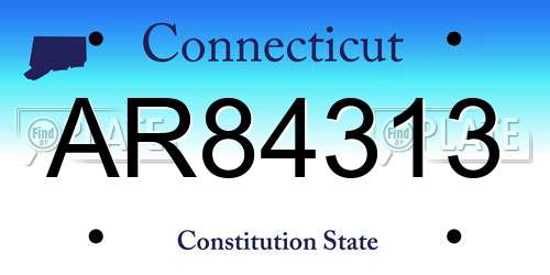 AR84313 Connecticut License Plate