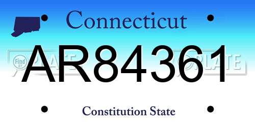 AR84361 Connecticut License Plate