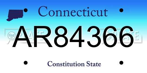 AR84366 Connecticut License Plate