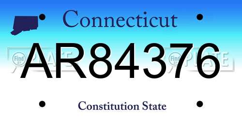 AR84376 Connecticut License Plate