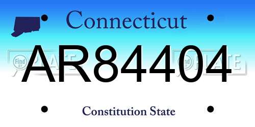 AR84404 Connecticut License Plate