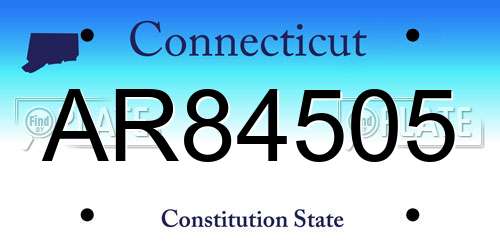 AR84505 Connecticut License Plate