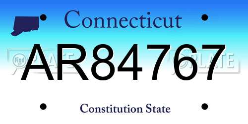AR84767 Connecticut License Plate