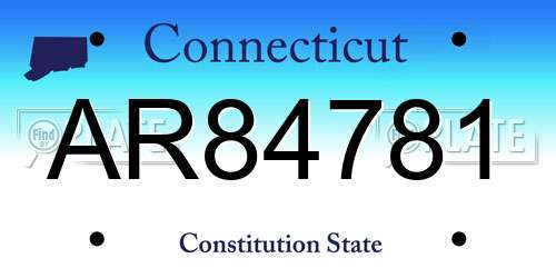 AR84781 Connecticut License Plate