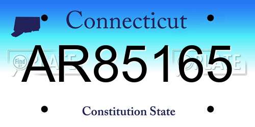 AR85165 Connecticut License Plate